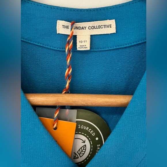 The Sunday Collective Boys 10-11 Years Cardigan Cotton Sweater Blue Jay - Picture 4 of 7